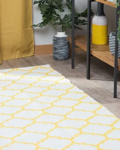 Tapete De Area Reversivel Amarelo 160 X 230 Cm Aksu