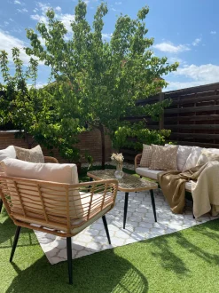 Tapete De Area Reversivel Creme 160 X 230 Cm Aksu