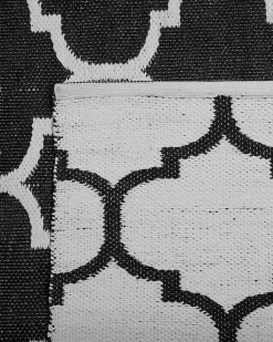 Tapete De Area Reversivel Preto E Branco 160 X 230 Cm Aladana