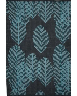 Tapete De Area Reversivel Preto E Azul 140 X 200 Cm Mezra