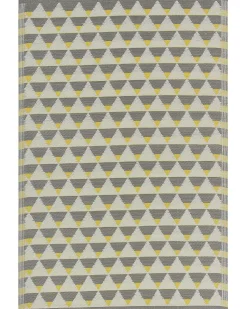 Tapete De Exterior Amarelo E Cinzento 120 X 180 Cm Hisar