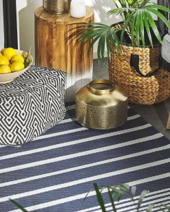 Tapete De Exterior Azul Escuro 120 X 180 Cm Haldia