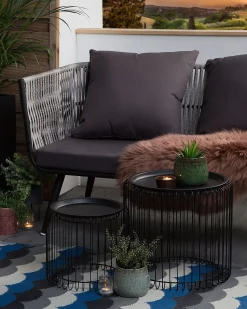 Tapete De Exterior Azul E Cinzento 90 X 180 Cm Bellary