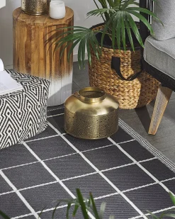 Tapete De Exterior Branco E Preto 120 X 180 Cm Rampur