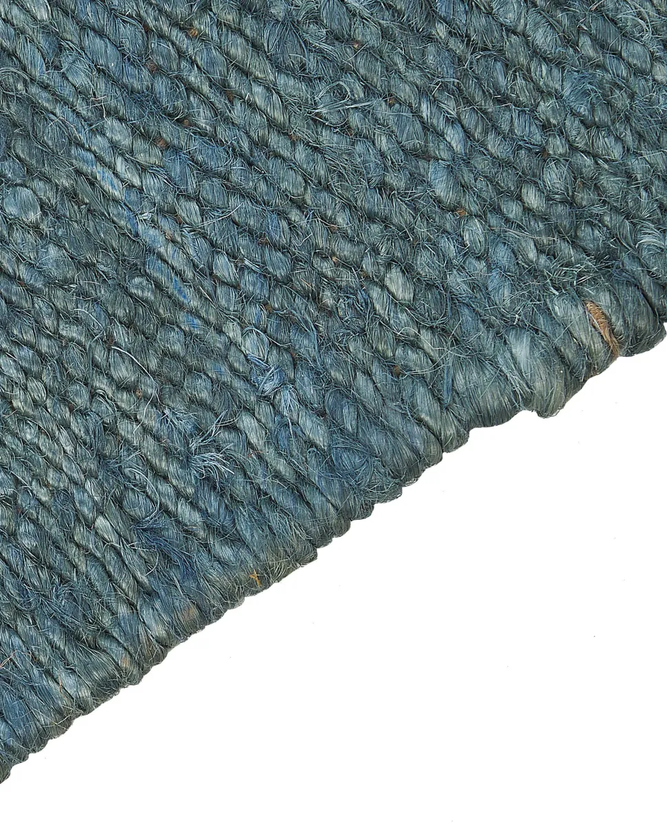 Tapete De Juta Azul Turquesa E Castanho 160 X 230 Cm Lunia