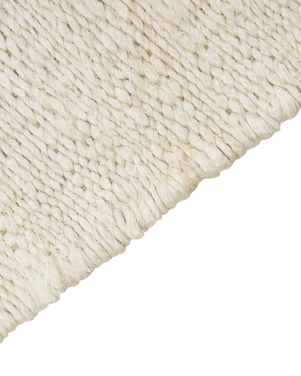 Tapete De Juta Creme Claro E Castanho 160 X 230 Cm Lunia