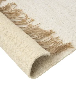 Tapete De Juta Creme Claro E Castanho 160 X 230 Cm Lunia