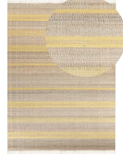 Tapete De Juta Creme E Amarelo 160 X 230 Cm Talpur