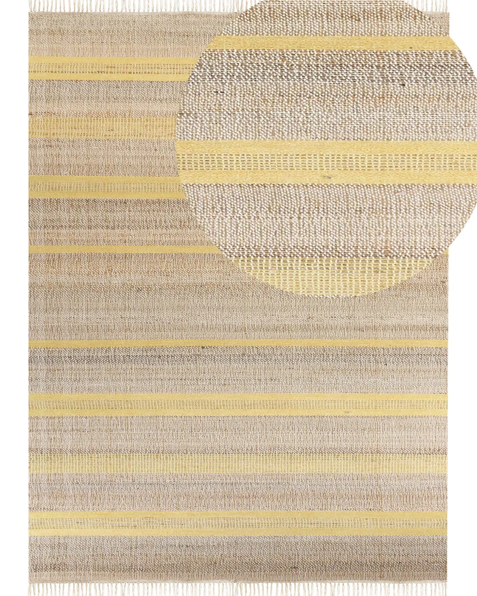 Tapete De Juta Creme E Amarelo 160 X 230 Cm Talpur