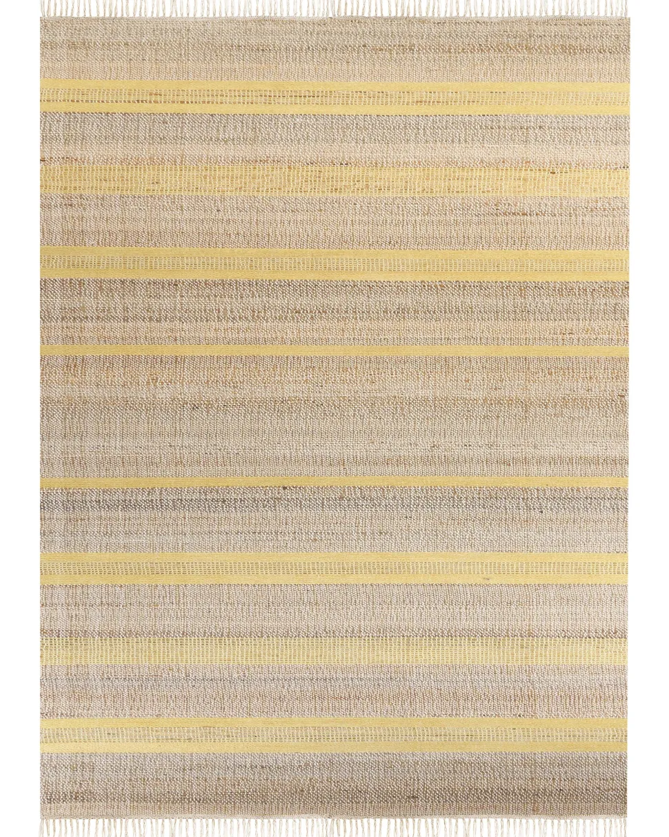 Tapete De Juta Creme E Amarelo 160 X 230 Cm Talpur
