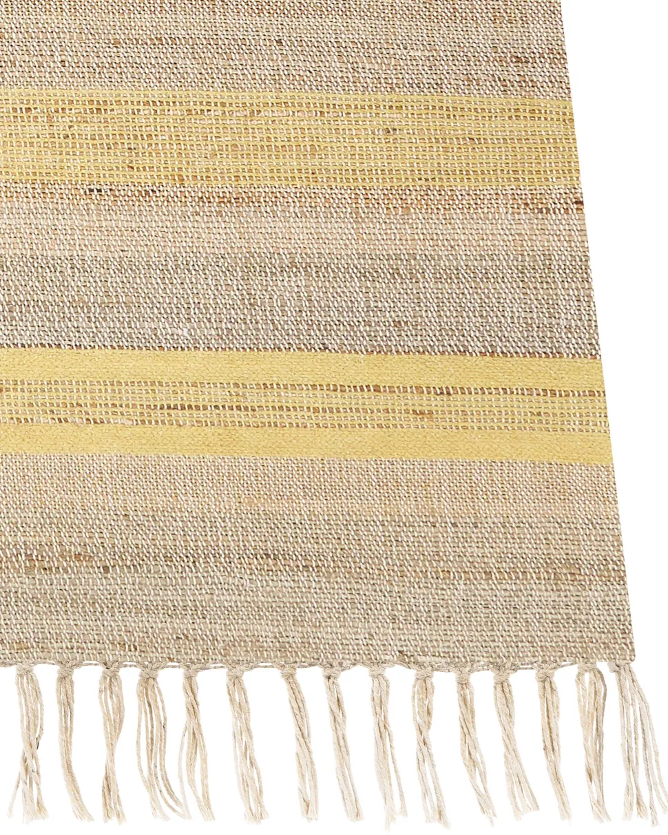 Tapete De Juta Creme E Amarelo 160 X 230 Cm Talpur
