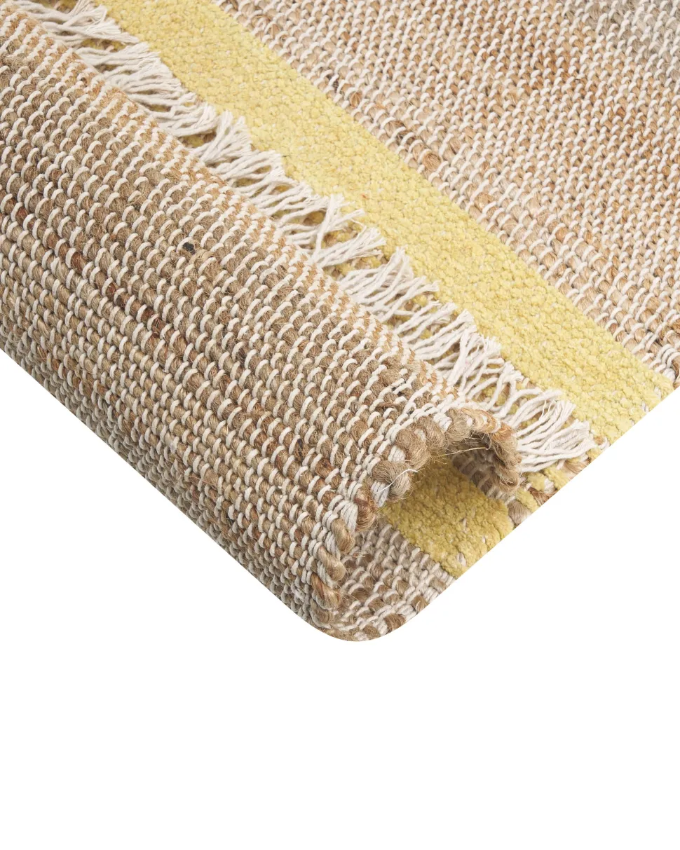 Tapete De Juta Creme E Amarelo 160 X 230 Cm Talpur