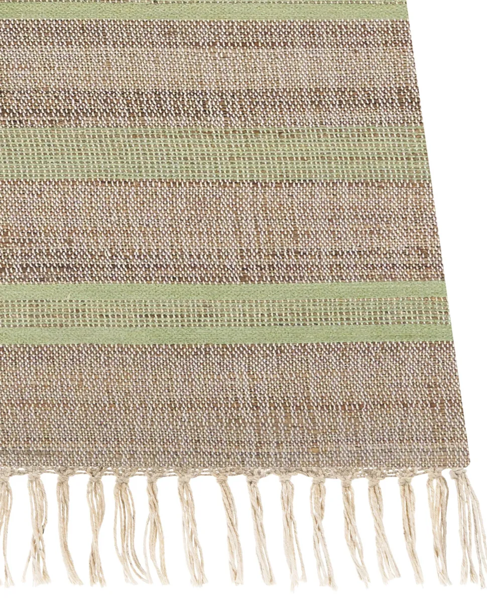 Tapete De Juta Creme E Verde Claro 160 X 230 Cm Talpur