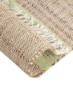 Tapete De Juta Creme E Verde Claro 160 X 230 Cm Talpur