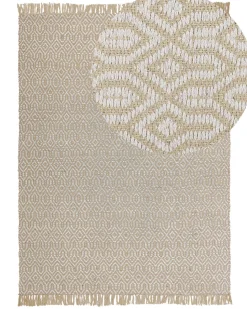Tapete De Juta E Algodao Creme 140 X 200 Cm Pozanti