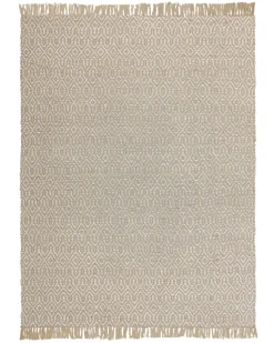 Tapete De Juta E Algodao Creme 140 X 200 Cm Pozanti
