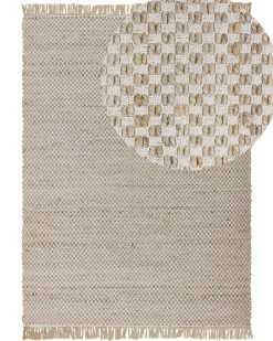 Tapete De Juta E Algodao Creme 140 X 200 Cm Zerdali