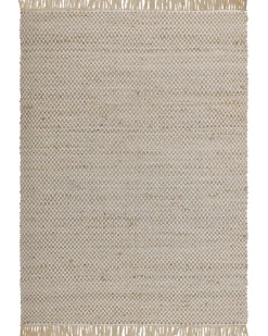 Tapete De Juta E Algodao Creme 140 X 200 Cm Zerdali