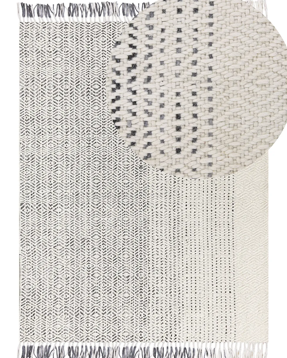 Tapete De La Branca E Cinzenta 160 X 230 Cm Omerli