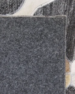 Tapete De Pele Genuina Cinzenta E Creme 160 X 230 Cm Rolunay