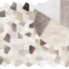 Tapete De Pele Genuina Cinzenta E Creme 160 X 230 Cm Varto