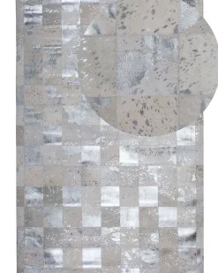 Tapete De Pele Genuina Creme E Prateada 160 X 230 Cm Yazir