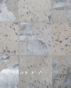 Tapete De Pele Genuina Creme E Prateada 160 X 230 Cm Yazir