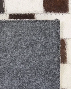 Tapete De Pele Genuina Creme E Castanha 160 X 230 Cm Kayabey