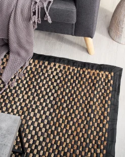 Tapete De Pele Genuina Preta E Creme 140 X 200 Cm Gerce