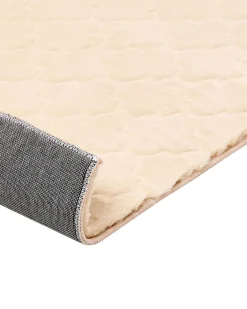 Tapete De Pele Sintetica De Coelho Creme 160 X 230 Cm Gharo