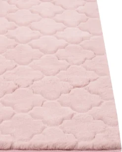 Tapete De Pele Sintetica De Coelho Rosa 160 X 230 Cm Gharo