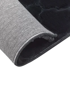Tapete De Pele Sintetica De Coelho Preta 160 X 230 Cm Gharo