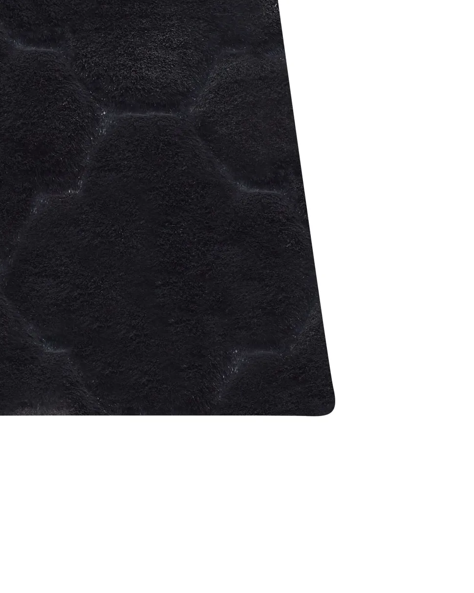 Tapete De Pele Sintetica De Coelho Preta 160 X 230 Cm Gharo