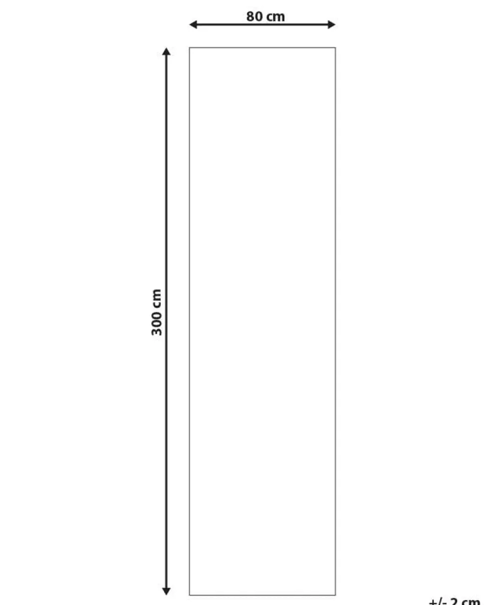 Tapete De Poliester Branco E Cinzento 80 X 300 Cm Saikheda