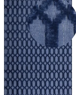 Tapete De Viscose Azul Marinho 160 X 230 Cm Cizre