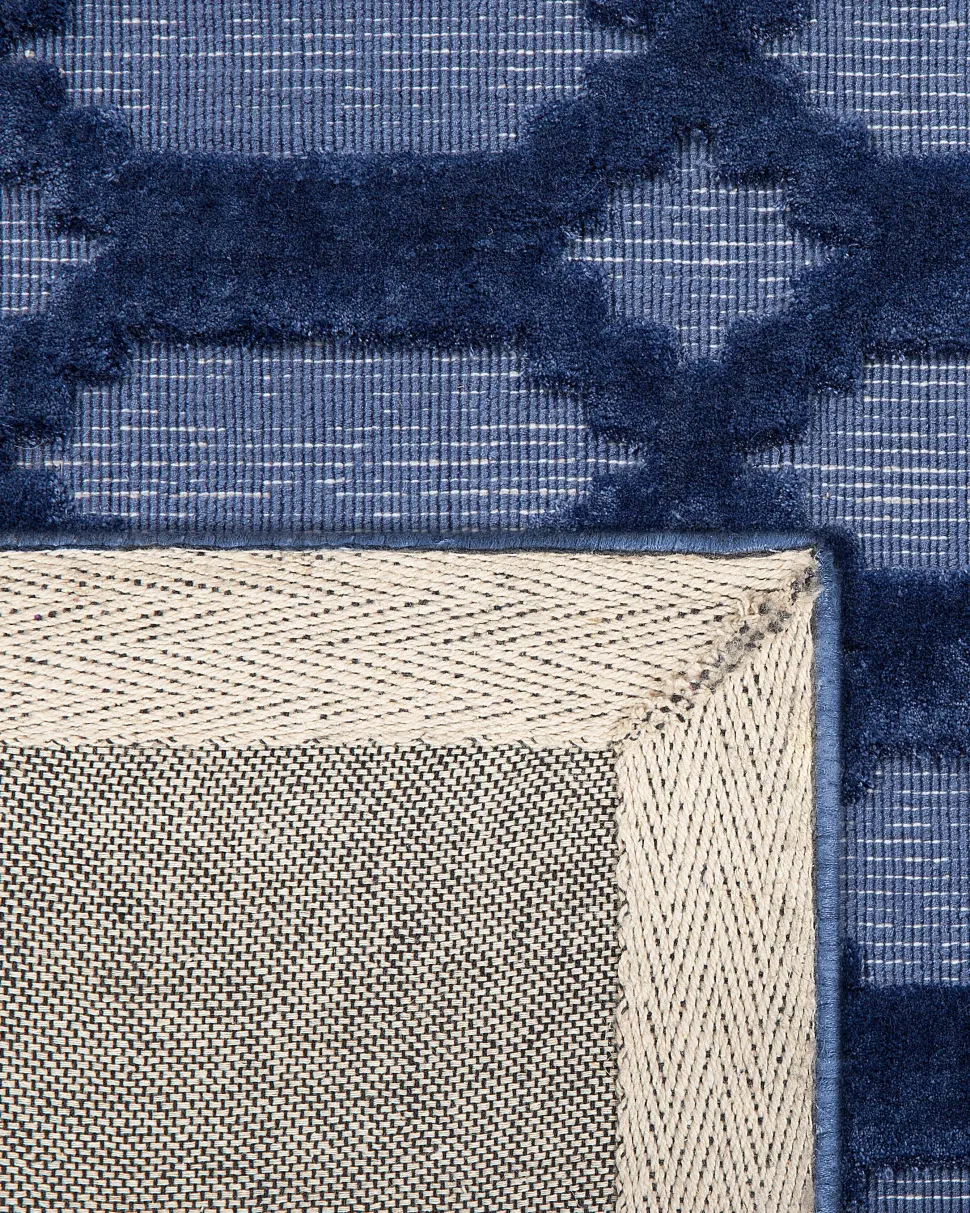 Tapete De Viscose Azul Marinho 160 X 230 Cm Cizre