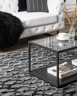 Tapete De Viscose Cinzento Escuro 160 X 230 Cm Cizre