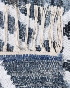 Tapete Em Algodao Azul 140 X 200 Cm Adiyaman