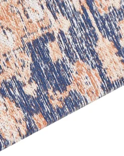 Tapete Em Algodao Azul E Vermelho 140 X 200 Cm Kurin