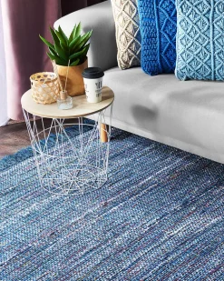 Tapete Em Algodao Azul Marinho 140 X 200 Cm Besni