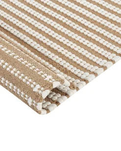 Tapete Em Algodao Branco E Castanho 80 X 150 Cm Sofulu