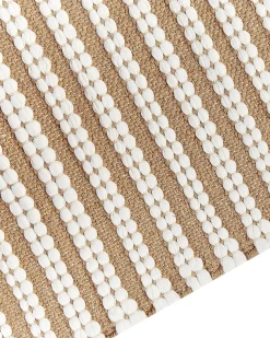 Tapete Em Algodao Branco E Castanho 80 X 150 Cm Sofulu