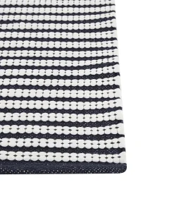 Tapete Em Algodao Branco E Azul 80 X 150 Cm Sofulu