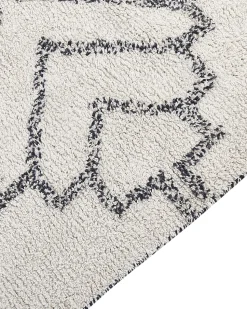 Tapete Em Algodao Branco E Preto 140 X 200 Cm Eray