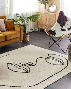 Tapete Em Algodao Creme 160 X 230 Cm Bayir