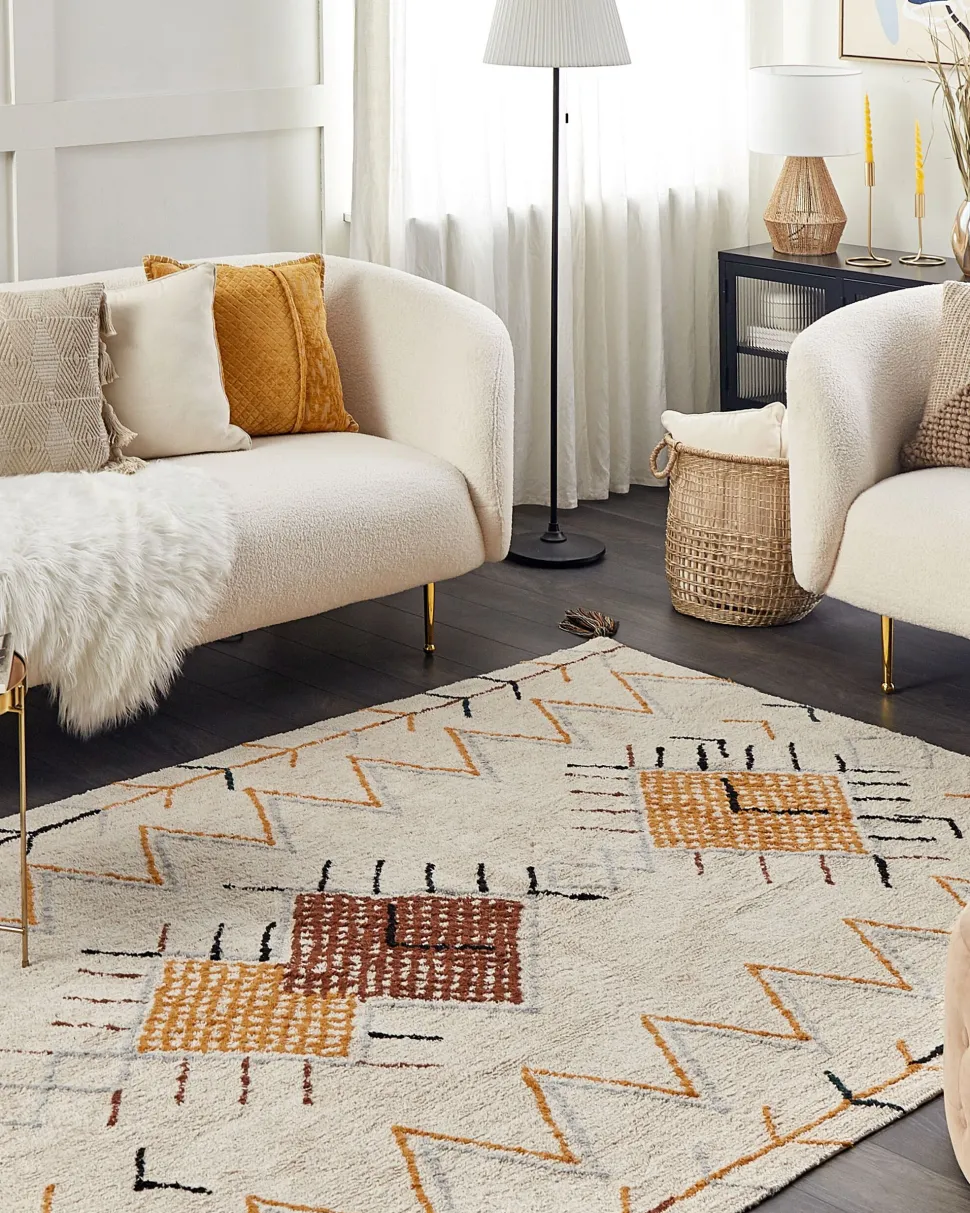 Tapete Em Algodao Creme 160 X 230 Cm Bolay