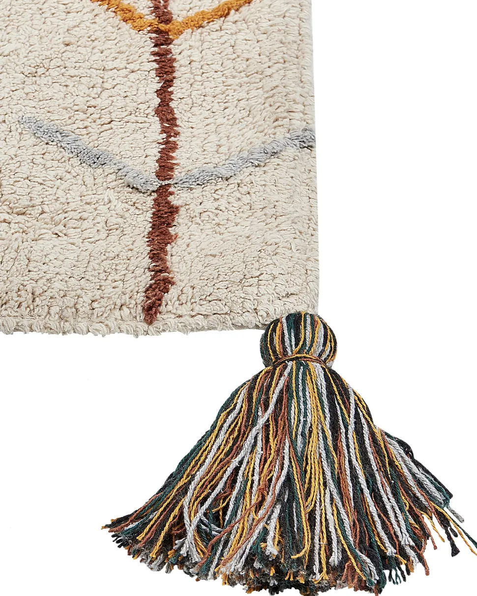 Tapete Em Algodao Creme 160 X 230 Cm Bolay