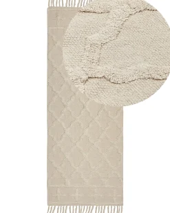 Tapete Em Algodao Creme 80 X 230 Cm Tozlu