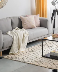 Tapete Em Algodao Creme E Preto 160 X 230 Cm Maltepe