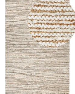 Tapete Em Algodao Creme E Branco 200 X 300 Cm Barkhan